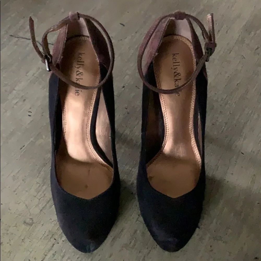 KELLY & katie Cooper Suede Ankle Strap Heels